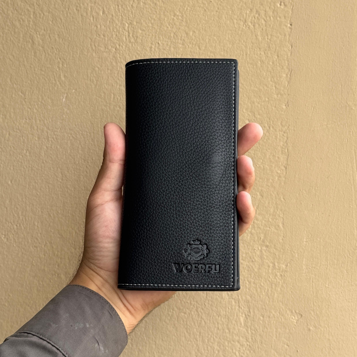 Magnetic Button Long Wallet