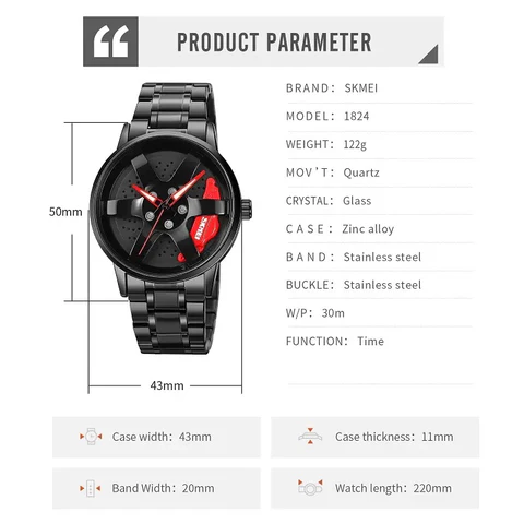 Rotatable Wheel Men's Watch