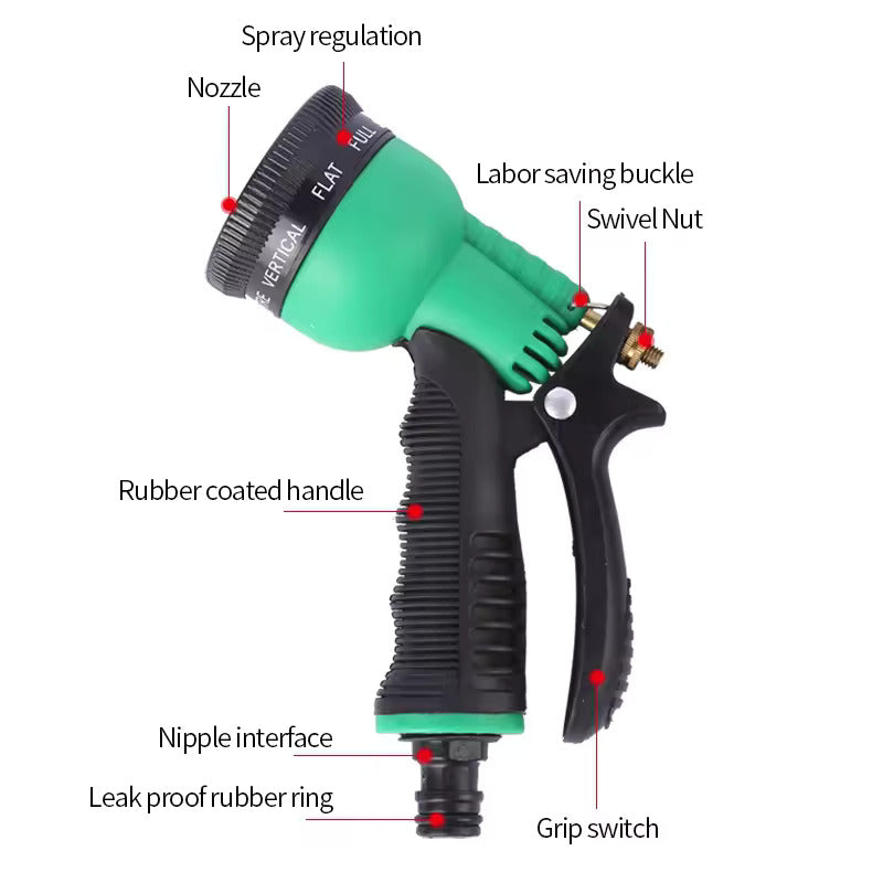 8 Mode High Pressure Garden Water Gun Hose Nozzle